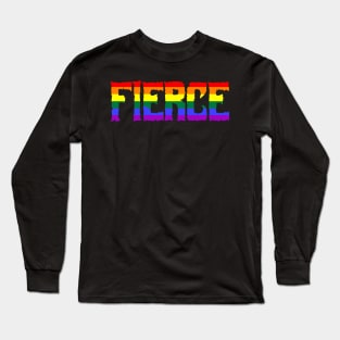 Fierce LGBT Pride Drag Queen Rainbow Flag Long Sleeve T-Shirt